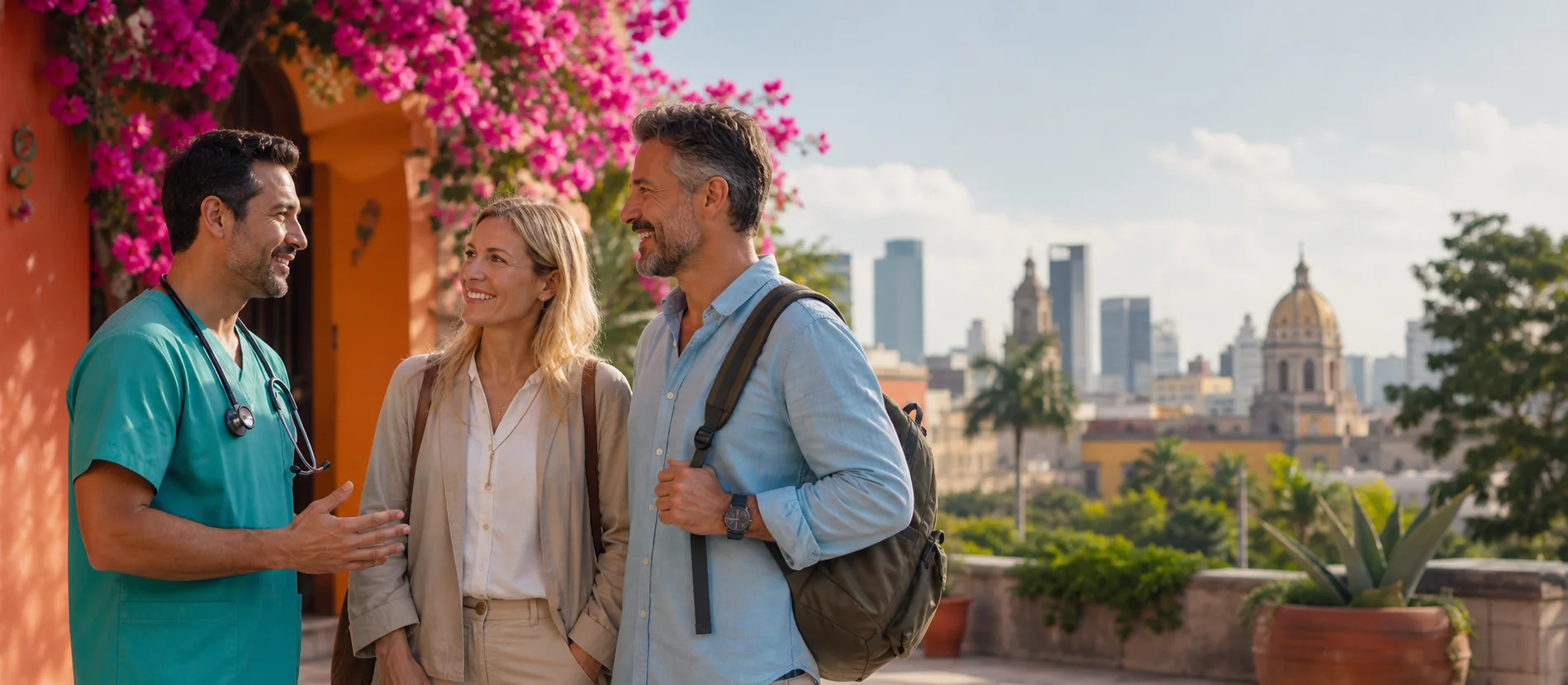 Coordinator welcoming travelers in Mexico