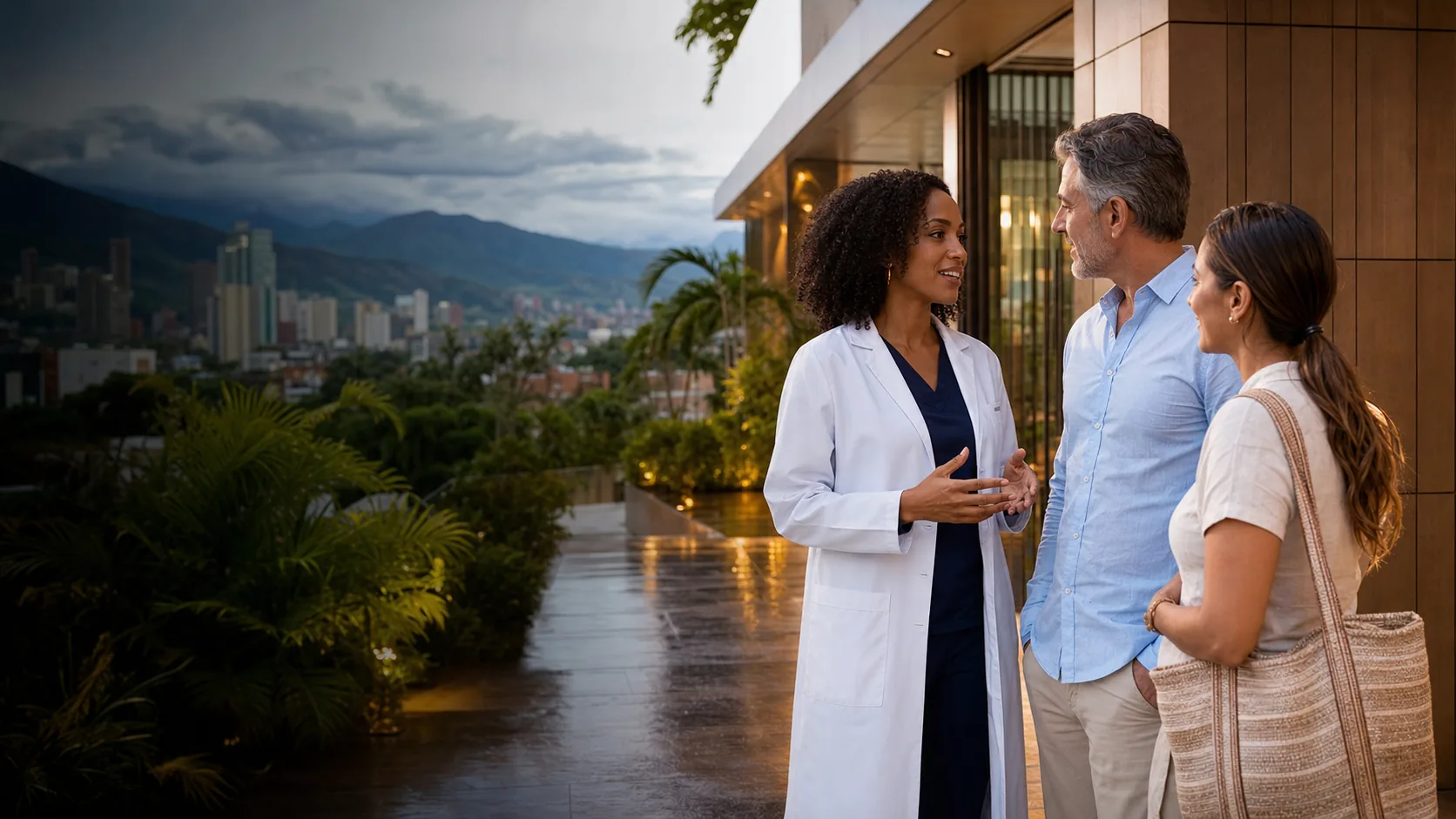 Care team with travelers in Colombia