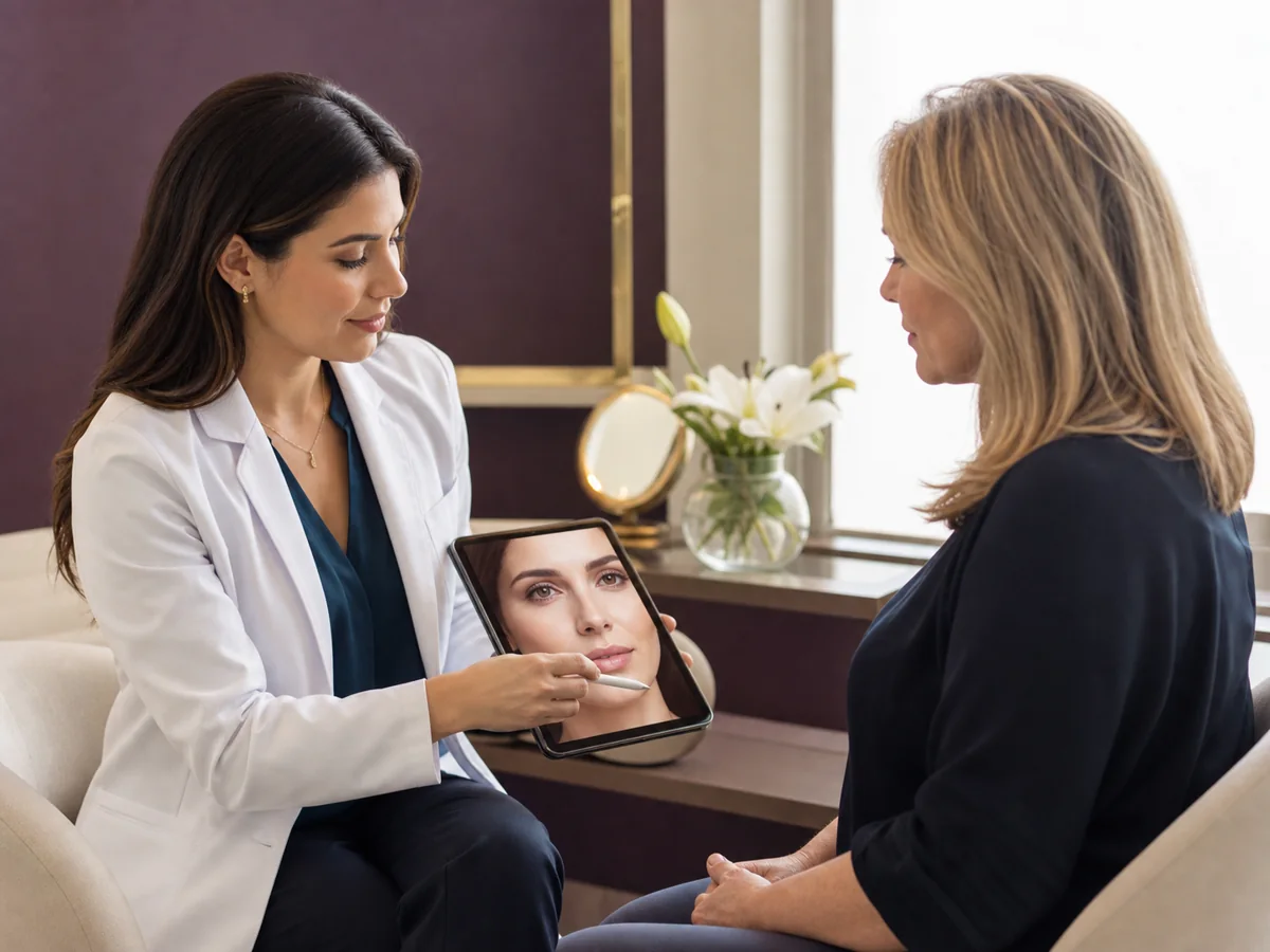 Aesthetic specialist discussing a personalized care plan